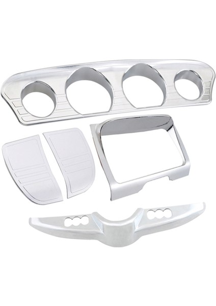 5pcs Motosiklet Kromu Iç Kaplama Tri-Line Gauge Stereo Çerçeve Trims Panel For-Harley Street Glide Tri Glide 2014-2022 (Yurt Dışından)