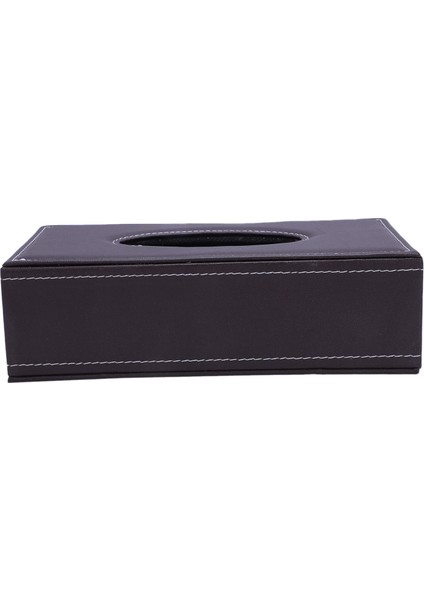 Portatif Deri Dikdörtgen Doku Örtü Kutusu Tutucular Kasa Pompalama Kağıt Otel Ev Araba Kahverengi (Yurt Dışından)