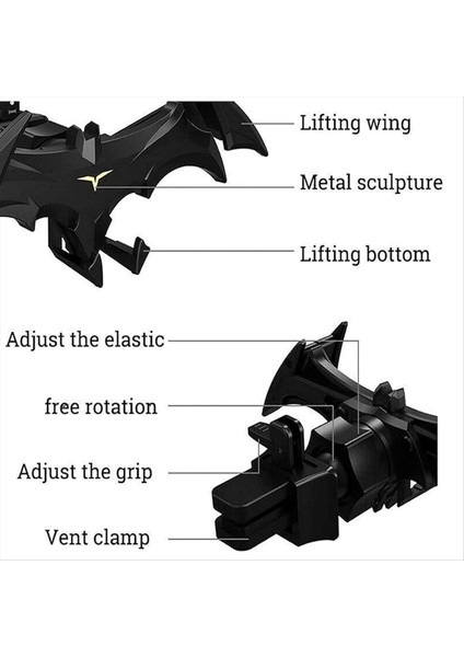 Bat Wings Araba Telefon Tutucu Araba Için Yarasa Telefon Tutucu Araba Havalandırıcı Telefon Tutucu Montajı Evrensel Hava Havalandırma Cep Telefonu Tutucu (Yurt Dışından) fırsatları