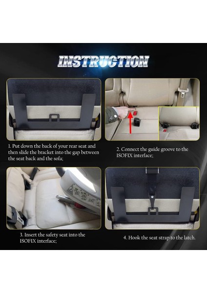 Araba Koltuğu Mandalı Ankraj Kancaları Çocuk Güvenlik Koltuğu Montaj Braket Çelik Mandal Arayüzü Isofix Kemer Konnektörü Için (Yurt Dışından) indirimleri