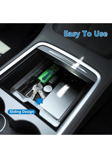 Tesla Model 3 Model Y 2021-2023 Merkez Konsolu Organizatör Tepsisi Gizli Kolçak Gizlilik Saklama Kutusu - 3 Pcs (Yurt Dışından) fırsatları