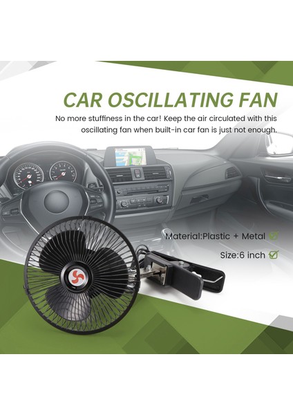 12V Taşınabilir Araç Otomatik Elektrikli Araba Fan Salınan Araba Soğutma Fanı Çakma ile Düşük Gürültü 6 Inç (Yurt Dışından) indirimleri