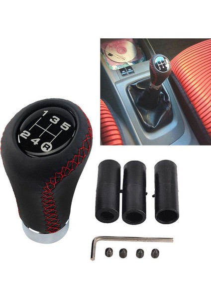 5 Hızlı Deri Çubuk Vites Düğmesi Araç Dişli Değişme Vites Alt Knobs Kafa Çoğu Manuel Araç Siyah Deri Için Uygun (Yurt Dışından) fırsatları
