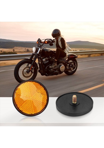 2pcs 2 &quot Yuvarlak Turuncu Reflektör Motosiklet Atv Kir Bisikleti Için Evrensel (Yurt Dışından)