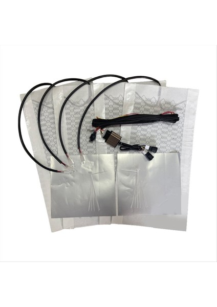 Evrensel Dahili Otomobil Koltuğu Isıtıcı Kiti 12V Karbon Fiber Isıtma Pedleri ile 2 Koltuk 3 Seviye Kontrol Anahtarı Sistemi (Yurt Dışından)