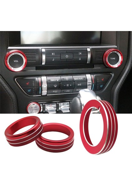 Orta Konsol Ses Far Topçası Dekoratif Yüzük Iç Düğme Halkası Ford Mustang Için Otomatik Aksesuarlar 15-20 Altın (Yurt Dışından) indirimleri