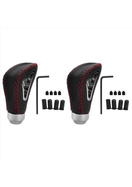 2x Evrensel Deri Otomatik Vites Kamyonu Manuel Dişli Çubuk Vites Değiştirici Kol Kapağı Düğmesi (Yurt Dışından) modelleri