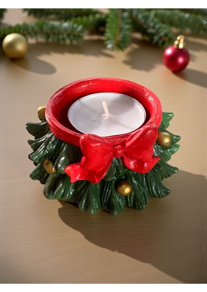 5'li Yılbaşı Seti Noel Baba, Çam Ağacı, Mumluk, Vazo, Biblo, Elyapımı fiyatları