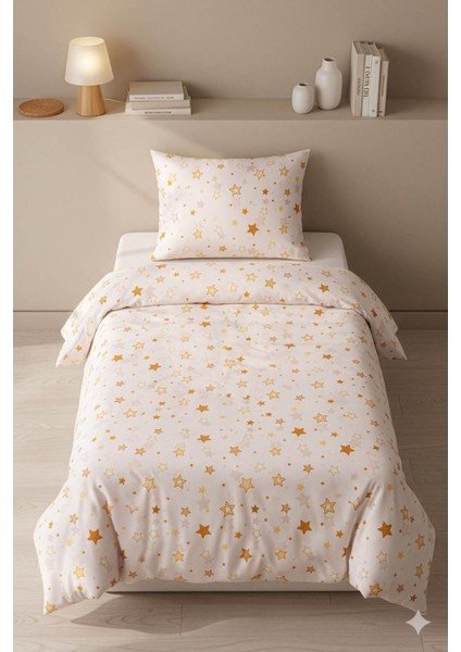 Yıldız Pamuklu Ranforce Tek Kişilik Nevresim Seti - Sarı modelleri