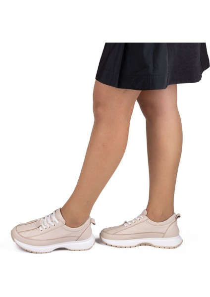 Kadın Hakiki Deri Anatomik Hafif Spor Yürüyüş Ayakkabısı Sneaker