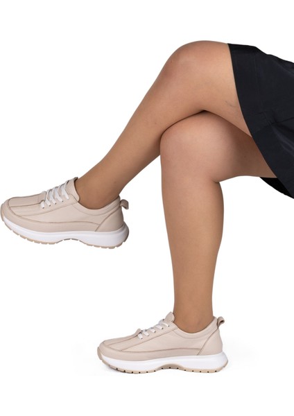 Kadın Hakiki Deri Anatomik Hafif Spor Yürüyüş Ayakkabısı Sneaker