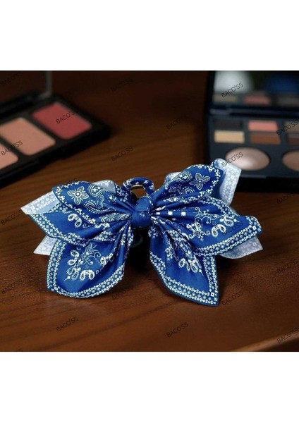 Mavi Desenli Fiyonk Tasarım Mandal Toka (BC-1241) modelleri