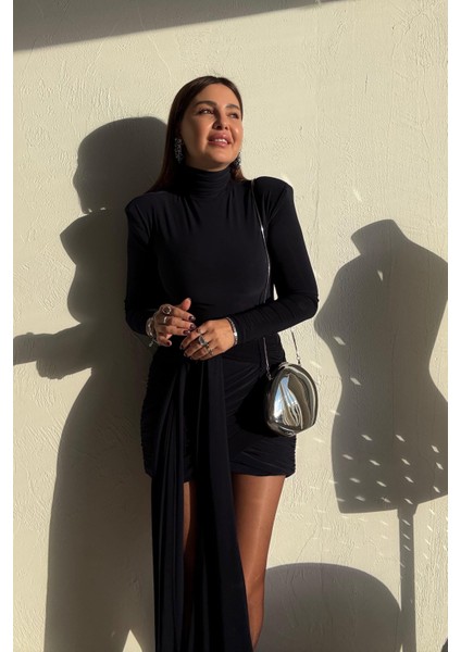 Siyah Drapeli Mini Elbise indirimleri