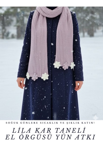 Kar Taneli El Örgüsü Yün Atkı fiyatları