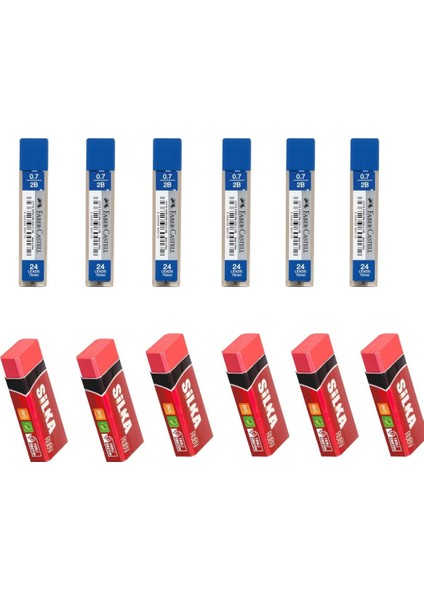 Faber 0.7 24 Lü Uç 6 Adet Silka B.boy6 Adet Silgi