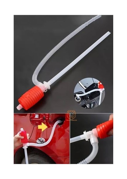 Benzin Yağ Mazot Sıvı Yakıt Pompası Yarı Manual Taşınabilir Araç Manuel El Sifon Pompası