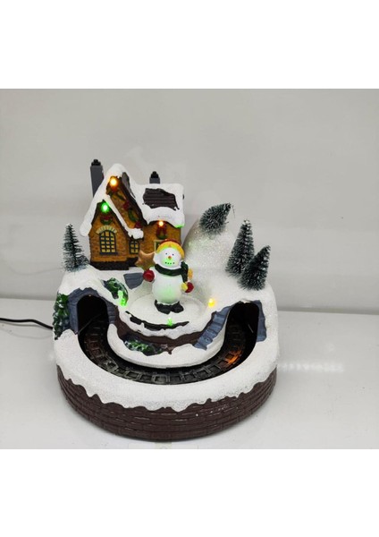 Yılbaşı Temalı Büyük Buz Kütlesi ve Demiryolu Detaylı Müzikli Dekor