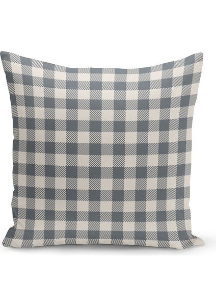 Yeşil Ekose Serisi Çift Taraflı Dijital Baskılı Kırlent Kılıfı