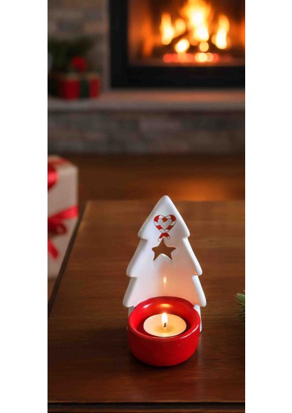 Yılbaşı Ağacı Dekoratif Tealight Mumluk-El Yapımı