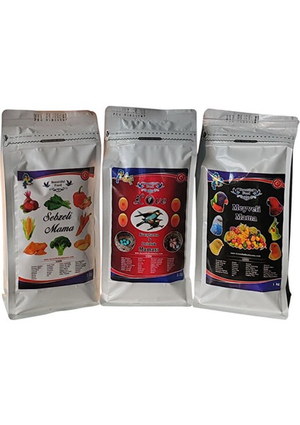Mama 3lü Lüx(Sebzeli 1 Kg+ Love 1 kg +Meyveli 1kg)