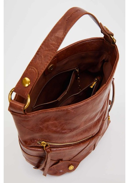 Koyu Kahve Cep Görünümlü El Çantası modelleri