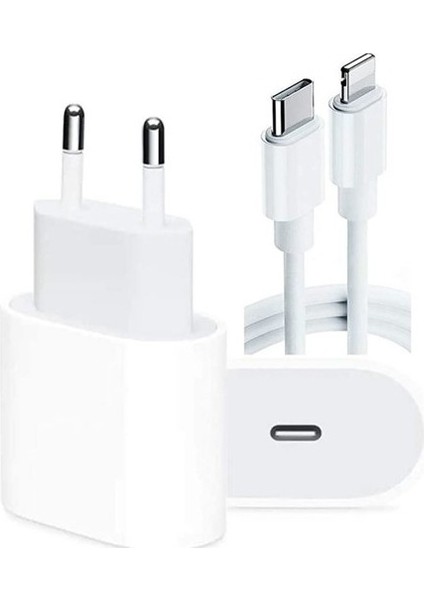 Inovaxis Apple iPhone Uyumlu 20W Usb-C Güç Adaptörü + Usb-C Lightning Şarj Kablosu Seti 1 Metre modelleri