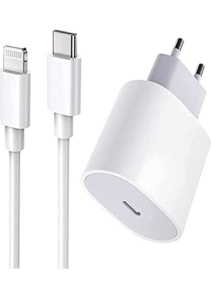 Inovaxis Apple iPhone Uyumlu 20W Usb-C Güç Adaptörü + Usb-C Lightning Şarj Kablosu Seti 1 Metre indirimleri