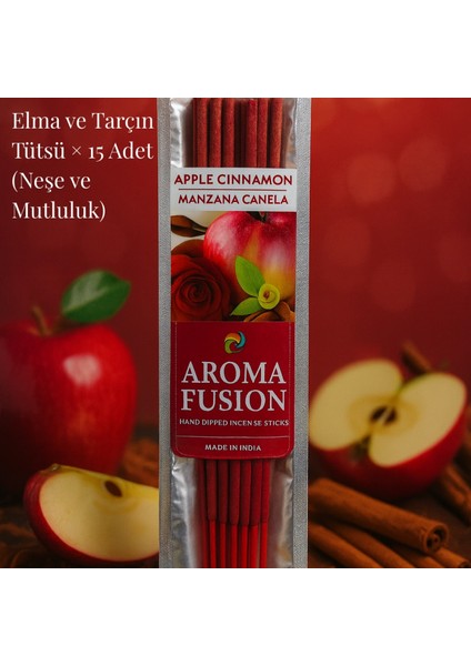 Aroma Fusion Elma & Tarçın Tütsü × 15 Adet (Neşe ve Mutluluk)