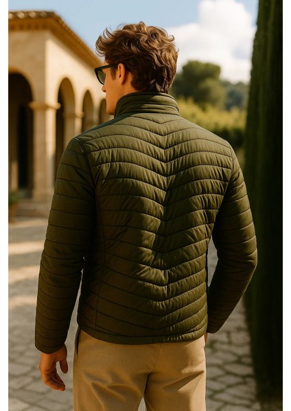 Erkek Fermuarlı Haki Şişme Mont indirimleri