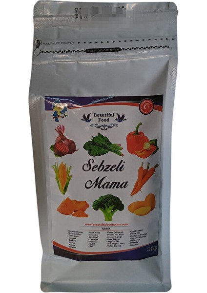 Mama 1 kg Sebzeli Kuş Maması