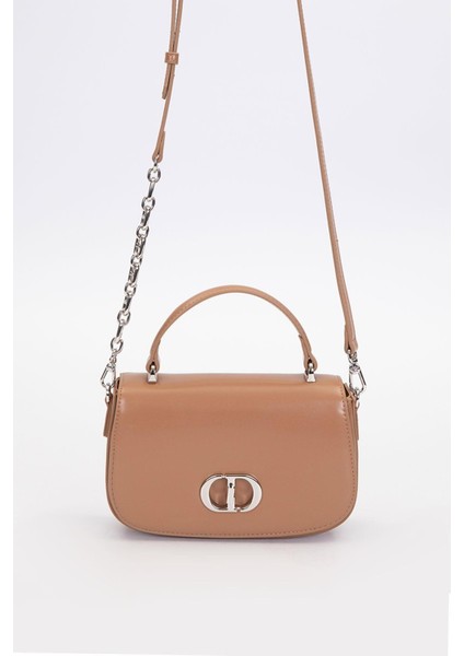 Kahve Aksesuar Kapaklı Omuz Çantası