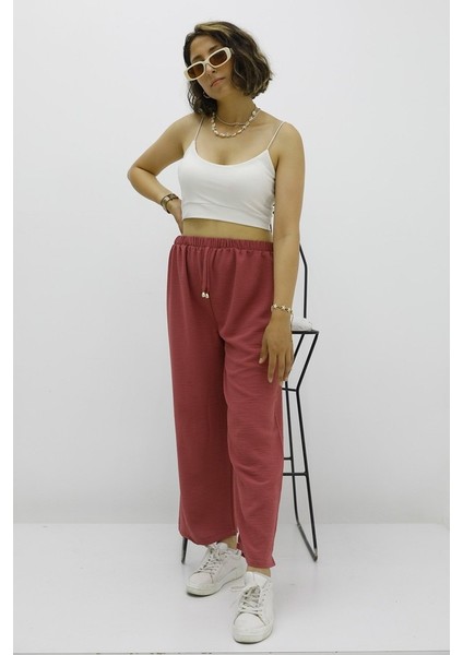 Enenstyle Fashıon Boutıque Rahat Kalıp Beli Lastikli Bol Paça Salaş Yazlık Kadın Aerobin Pantolon modelleri