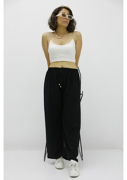 Enenstyle Fashıon Boutıque Rahat Kalıp Beli Lastikli Bol Paça Salaş Yazlık Kadın Aerobin Pantolon