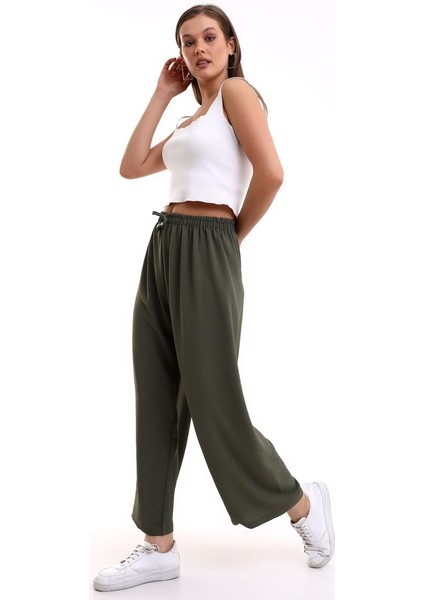 Enenstyle Fashıon Boutıque Rahat Kalıp Beli Lastikli Bol Paça Salaş Yazlık Kadın Aerobin Pantolon fırsatları