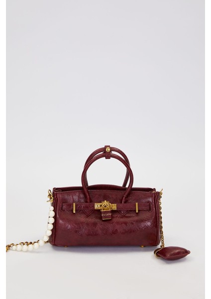 Kırmızı Uzun Inci Askılı Omuz Çantası