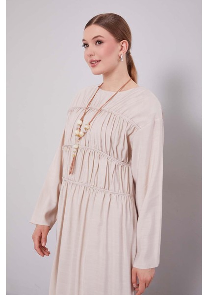 Taş Büzgü Detaylı Elbise fırsatları