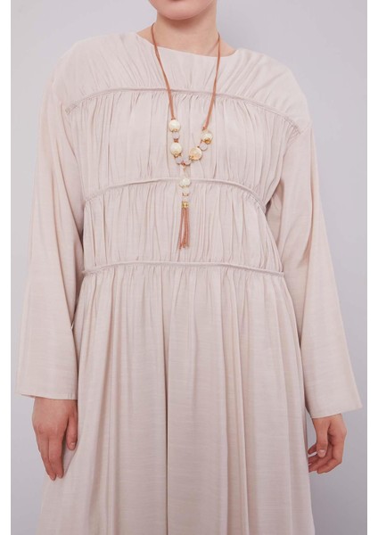 Taş Büzgü Detaylı Elbise indirimleri