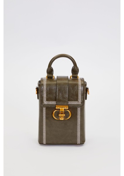 Yeşil Dikdörtgen Formlu El Çantası