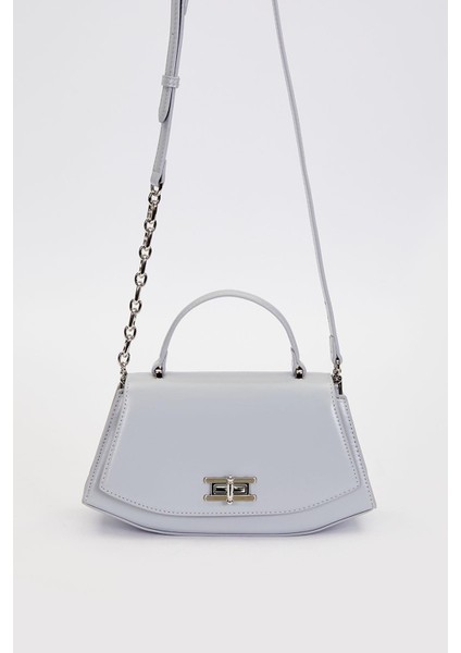 A.mavi Geometrik Model Omuz Çantası