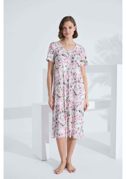 Bambu Kısa Kol Yazlık Kadın Elbise 72234