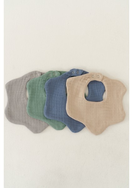 4'lü Organik Pamuk 8 Katlı Multi Müslin Çiçek Erkek Bebek Salya, Mama Önlüğü ,yakalık(Model 1) fiyatları