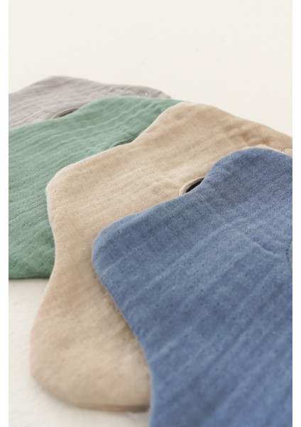 4'lü Organik Pamuk 8 Katlı Multi Müslin Çiçek Erkek Bebek Salya, Mama Önlüğü ,yakalık(Model 1) modelleri