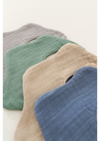 4'lü Organik Pamuk 8 Katlı Multi Müslin Çiçek Erkek Bebek Salya, Mama Önlüğü ,yakalık(Model 1) indirimleri