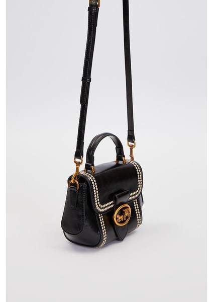 Siyah Kenar Desenli Dikişli El Çantası modelleri