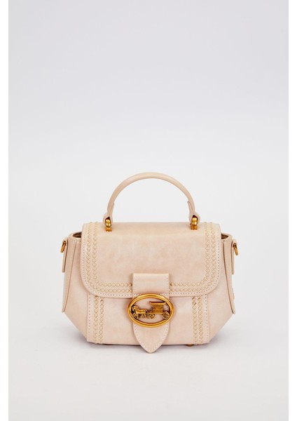 Vizon Kenar Desenli Dikişli El Çantası