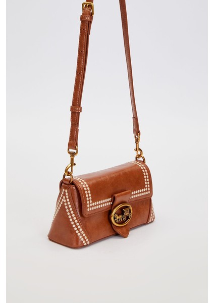 Camel Desenli Çift Askılı Omuz Çantası