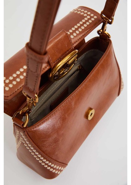 Camel Desenli Çift Askılı Omuz Çantası modelleri