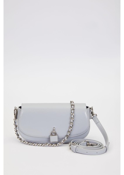 A.mavi Kilit Aksesuar Detaylı Omuz Çantası