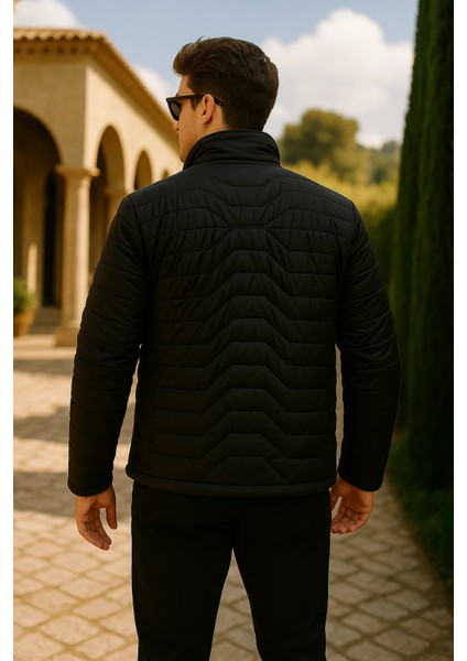 Erkek Fermuarlı Siyah Şişme Mont indirimleri
