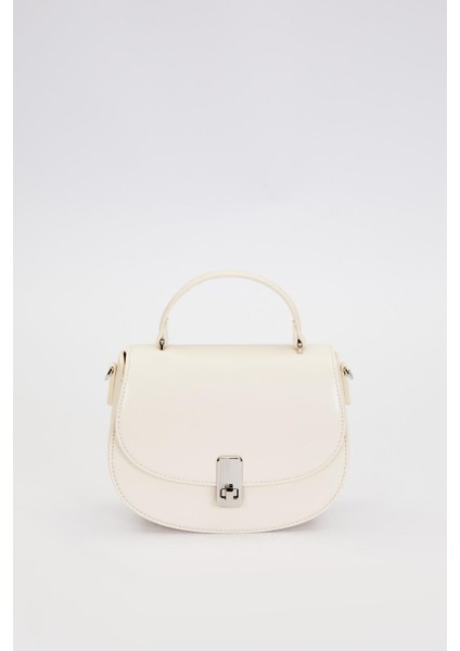 Bej Zincir Askı Detaylı El Çantası